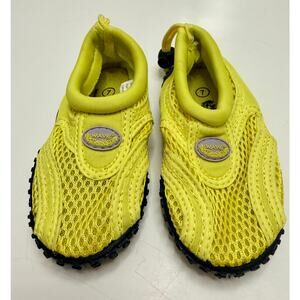 Wave Toddler Size 7 Water Shoes Neon Yellow Mesh Aqua Swim Shoes Slip On Toggle